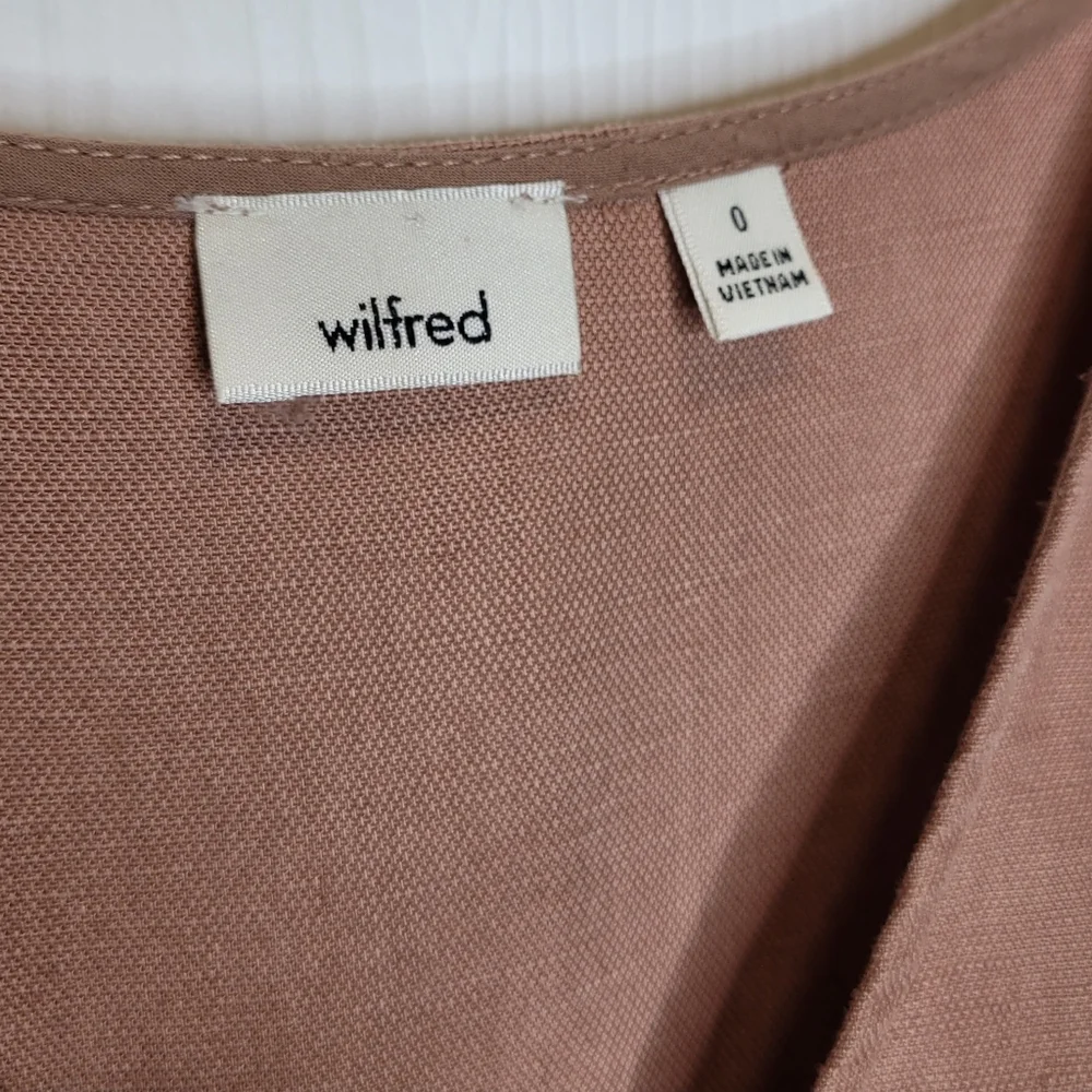 Aritzia Wilfred Brax Wrap Top Jumpsuit 0 Nutmeg